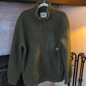 UpWest Green Full Zip Sherpa Fleece Like New Size L